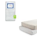 Delta Children Twinkle Galaxy Dual Sided Recycled Fiber Core Crib and Toddler Mattress Fitted Crib Sheets for Girls and Boys (Pack of 2), Pink Floral (Bundle)