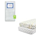 Delta Children Twinkle Galaxy Dual Sided Recycled Fiber Core Crib and Toddler Mattress Fitted Crib Sheets for Girls and Boys (Pack of 2), Safari Friends (Bundle)