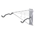 Delta Cycle & Home 2 Bike Rack Garage - Foldable Bicycle Wall Mount Hanger with Storage Shelf Holds Up to 65 lbs - Horizontal Wall Bike Rack for Road, MTB, and Hybrid Bicycles