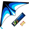 Delta Kite Set for Kids and Adults,Extremely Easy to Launch for Beginners, Perfect for Beaches and Parks,ites for Beach Trip Park Family Outdoor Games and Activities (Speed Triancle - BL, 1)