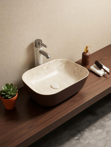 delta premium designer ceramic wash basin matt 18135chocolate-1095 table top basin multicolor