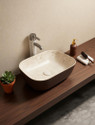 DELTA Premium Designer Ceramic Wash Basin Matt (18*13*5)(Chocolate-1095) Table Top Basin (Multicolor)