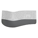 DELUX Full Size Wireless Ergonomic Keyboard, Cushioned Palm Rest, Ultra-Thin Split Ergo Keyboard, Bluetooth&amp;2.4G Connection,Tri-Mode, Built-in 500mAh Rechargeable Battery, Natural Typing (GM909-Gray)