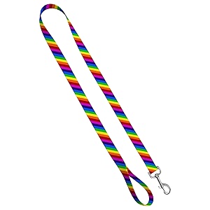 deluxe dog leash - patterned heavy duty pet leashes made in the usa  1 inch x 4 feet rainbow stripe