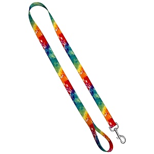 deluxe dog leash - patterned heavy duty pet leashes made in the usa - 1 inch x 4 feet tie-dye