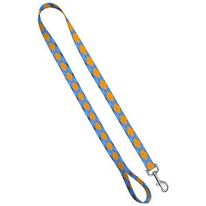 deluxe dog leash - patterned heavy duty pet leashes made in the usa - 1 inch x 6 feet argyle blue amp gold