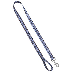 deluxe dog leash - patterned heavy duty pet leashes made in the usa - 1 inch x 6 feet houndstooth brown blue