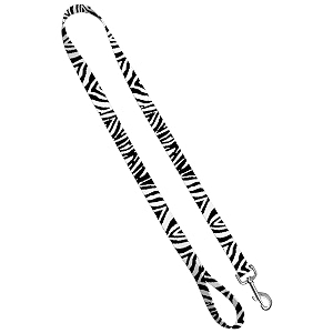 deluxe dog leash - patterned heavy duty pet leashes made in the usa - 1 inch x 4 feet zebra