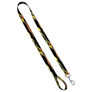 deluxe dog leash - patterned heavy duty pet leashes made in the usa - 1 inch x 4 feet hot rod flames