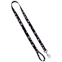 Deluxe Dog Leash - Patterned Heavy Duty Pet Leashes, Made in The USA - 1 Inch x 6 Feet, Puppy Paws Pink On Black
