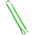Deluxe Dog Leash - Patterned Heavy Duty Pet Leashes, Made in The USA - 1 Inch x 6 Feet, Polka Dots Brown On Lime