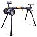 Deluxe Heavy Duty Rolling Miter Saw Stand with 8 in Wheels 330 Lbs Load Capacity Black and Grey Single Pack WK-MS029E-2