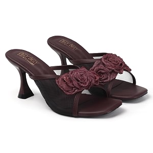 DELY BELY Womens Floral Embellished Heels