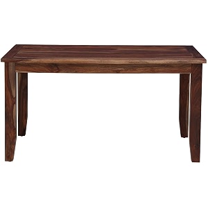 demiwall sheesham wood rectangular dining table 6 seater  six seater dinning table with 4 chairs amp 1 bench for home  wooden kitchen dinner table dining room sets for restaurants  natural brown