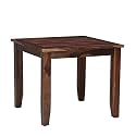 DEMIWALL Solid Sheesham Wood Square 4 Seater Dining Table Only | Four Seater Restaurant Dinning Table for Office Cafeteria & Lounge | Wooden Dinner Table Only for Canteen | Rosewood, Dark Brown