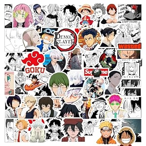 demon anime vinyl self-adhesive sticker for adults multicolor stickers for laptop journal guitar mobile - waterproof residue free demon anime