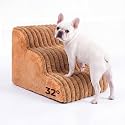 Den&amp;Den 3 Step Pet Stairs with Washable Cover, for Couch, 13.8" H Camel