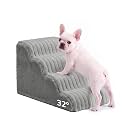 Den&Den 4 Step Pet Stairs for Bed & Couch, 17.7"H, Small Dogs & Cats, Grey