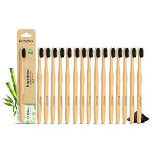 natural clean bamboo toothbrush for adults pack of 15  natural amp eco friendly manual toothbrush  ultra soft bristles with activated charcoal  gentle on sensitive gum care