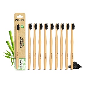 natural clean bamboo toothbrush for adults pack of 9  natural amp eco friendly manual toothbrush  ultra soft bristles with activated charcoal  gentle on sensitive gum care