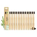 Natural Clean Bamboo Toothbrush for Adults (Pack of 15) | Natural &amp; Eco Friendly Manual Toothbrush | Ultra Soft Bristles with Activated Charcoal | Gentle on Sensitive Gum Care
