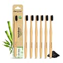 Natural Clean Bamboo Toothbrush for Adults (Pack of 6) | Natural &amp; Eco Friendly Manual Toothbrush | Ultra Soft Bristles with Activated Charcoal | Gentle on Sensitive Gum Care