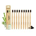 Natural Clean Bamboo Toothbrush for Adults (Pack of 9) | Natural & Eco Friendly Manual Toothbrush | Ultra Soft Bristles with Activated Charcoal | Gentle on Sensitive Gum Care