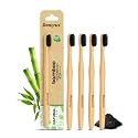Natural Clean Bamboo Toothbrush for Adults (Pack of 4) | Natural &amp; Eco Friendly Manual Toothbrush | Ultra Soft Bristles with Activated Charcoal | Gentle on Sensitive Gum Care