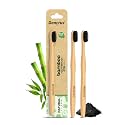 Natural Clean Bamboo Toothbrush for Adults (Pack of 2) | Natural &amp; Eco Friendly Manual Toothbrush | Ultra Soft Bristles with Activated Charcoal | Gentle on Sensitive Gum Care