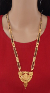 dency designer and stylish long gold copper mangalsutra for women brass mangalsutra