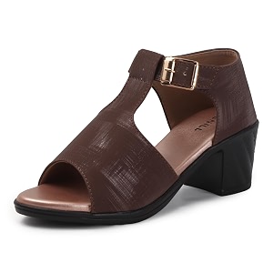 Denill Fancy Comfortable Brown Heel Sandal