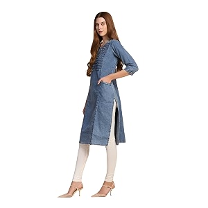 Denim Kurtis for Women with Two Side