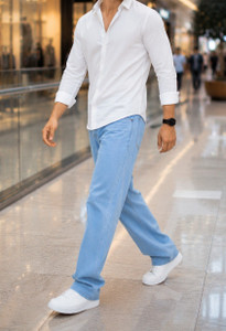 DENIM LOOK Loose Fit Men Light Blue