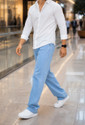 DENIM LOOK Loose Fit Men Light Blue