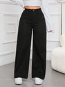 DENIM LOOK Straight Fit Women Black Jeans