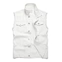 Denim Vest Men Lapel Sleeveless Slim Fit