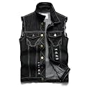 Denim Vest Men Lapel Sleeveless Slim Fit