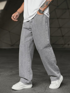 DENIM4MEN Straight Fit Men Grey Jeans