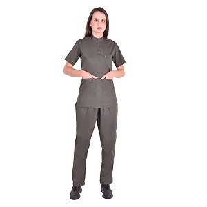unisex medical collar scrub suits regular fit  short sleeves and bottom uniform ideal for doctors nurses dentistsamphealthcare professionals scrub suit made of 100 cotton x-largegrey