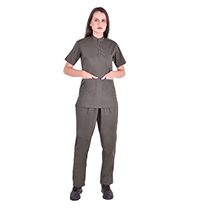 unisex medical collar scrub suits regular fit  short sleeves and bottom uniform ideal for doctors nurses dentistsamphealthcare professionals scrub suit made of 100 cotton largegrey