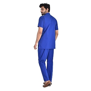 unisex medical collar scrub suits regular fit  short sleeves and bottom uniform ideal for doctors nurses dentistsamphealthcare professionals scrub suit made of 100 cottonsky blue