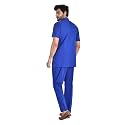 Unisex Medical Collar Scrub Suits Regular fit | Short Sleeves and Bottom Uniform Ideal for Doctors Nurses Dentists&amp;Healthcare Professionals scrub suit made of 100% cotton(Sky Blue)