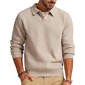 DENIMHOLIC Mens Cotton Knitted Full Sleeve Collar