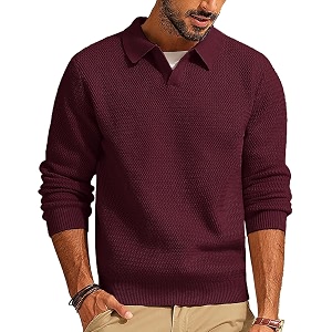 DENIMHOLIC Mens Cotton Knitted Full Sleeve Collar