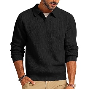 DENIMHOLIC Mens Cotton Knitted Full Sleeve Collar