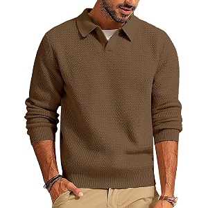 DENIMHOLIC Mens Cotton Knitted Full Sleeve Collar