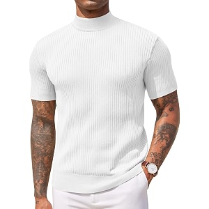 DENIMHOLIC Mens Cotton High Neck T Shirt