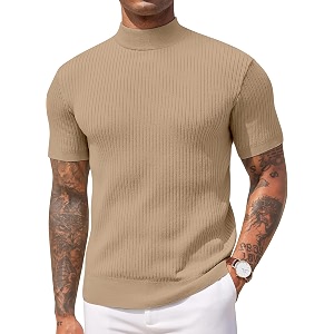 DENIMHOLIC Mens Cotton High Neck T Shirt