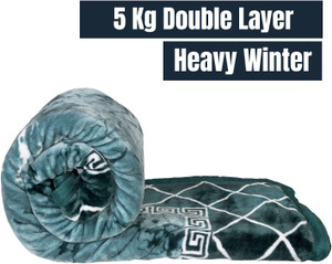 deniyal enterprises printed king weighted blanket for  heavy winter polyester multicolor - 5