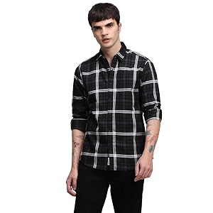 Dennis Lingo Mens Checkered Casual Shirt